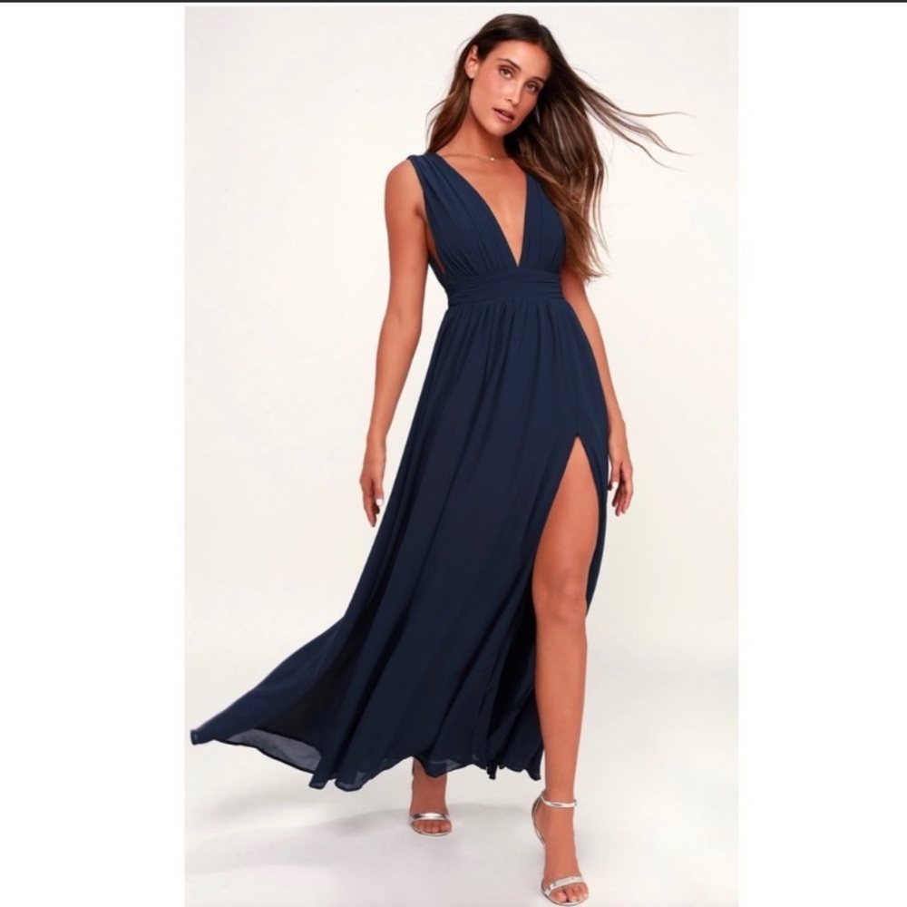 Lulu’s Heavenly Hues Navy Blue Maxi Dress